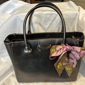 Kate Spade New York Leather Tote in Gun Metal
